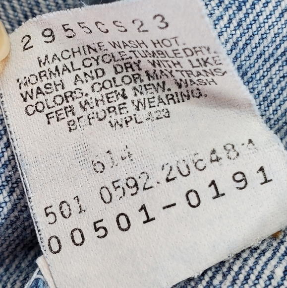 Vtg Levis 501 Blue Jeans Mens 42x32 Hi Rise Wide Straight Leg USA 05/92 (39x31) - Picture 9 of 11